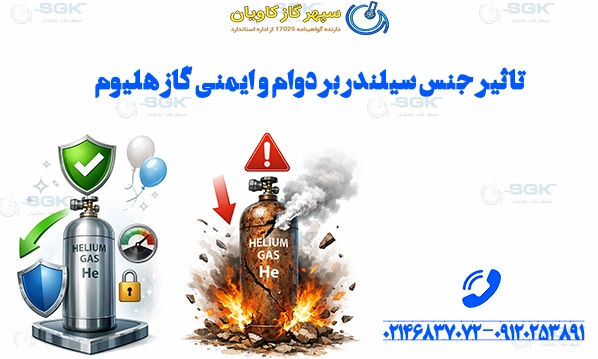 تاثیر جنس سیلندر بر دوام و ایمنی گاز هلیوم